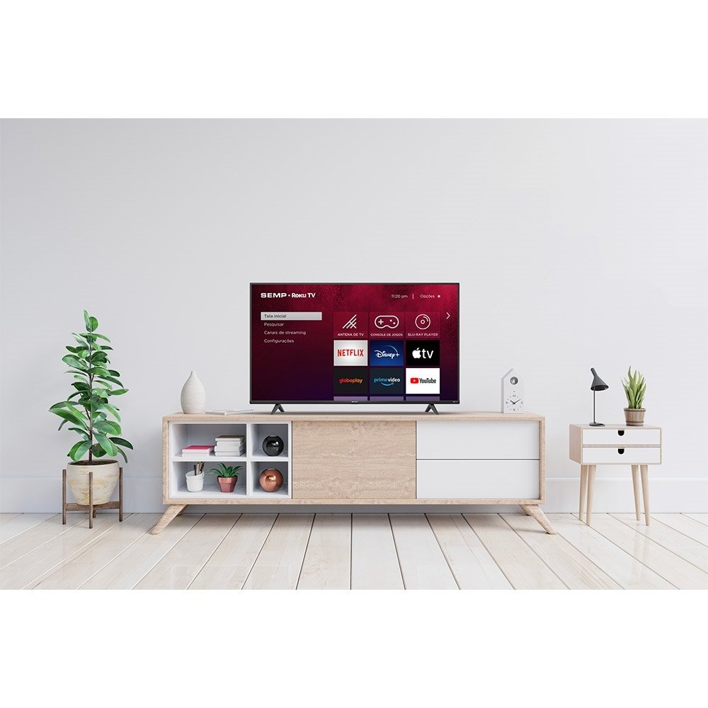 Smart TV 50" LED Semp 50RK8500 4K UHD com Wi-Fi, 1 USB, 4 HDMI, Controle por Aplicativo, 60Hz