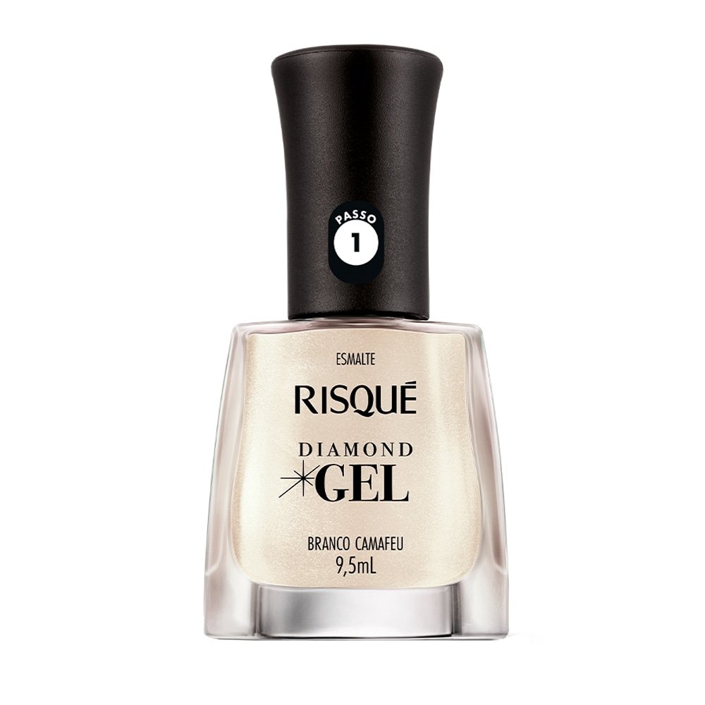 Esmalte Risqué Diamond Gel Branco Camafeu Cremoso Avulso 9,5ml
