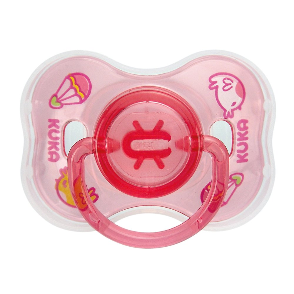 Chupeta Kuka Decorada Neon Com Capa Bico Universal 2 Rosa 2282