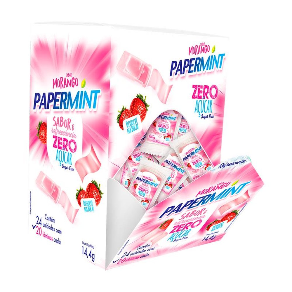 Papermint Morango 24x0,6g - Danilla