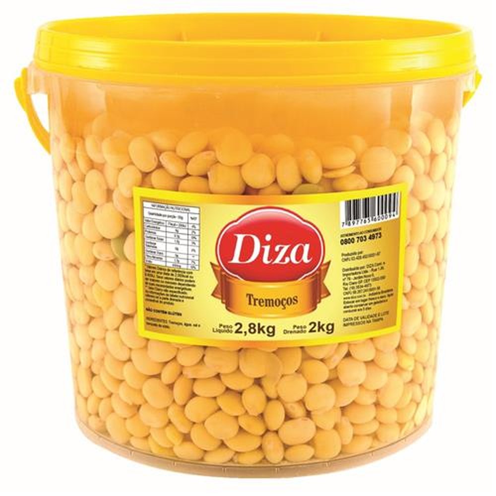 Tremoço em Conserva Balde 2kg - Caixa com 4 Unidades