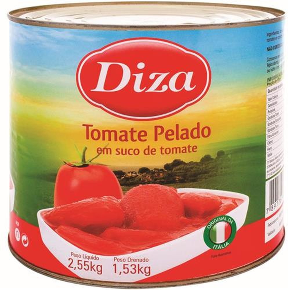 Tomate Pelado Lata 2,550kg - Caixa com 6 Unidades