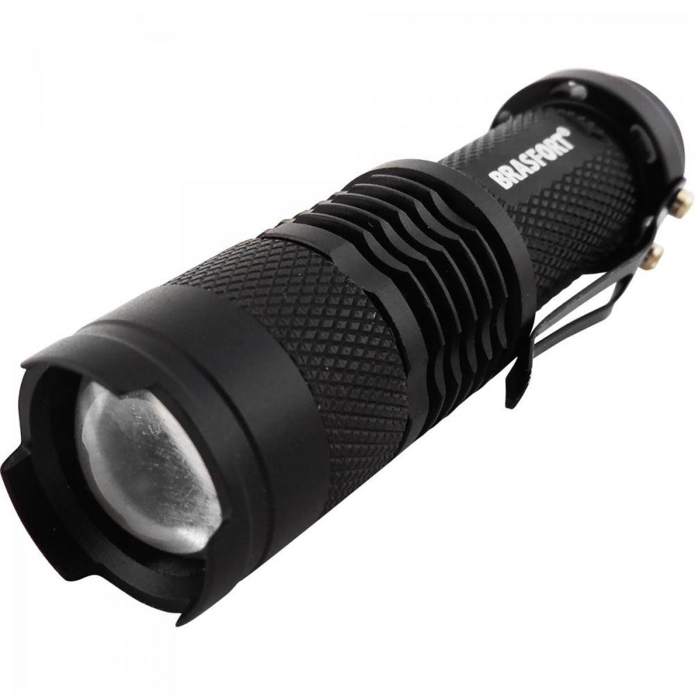Lanterna LED com Zoom Mini Preto Brasfort
