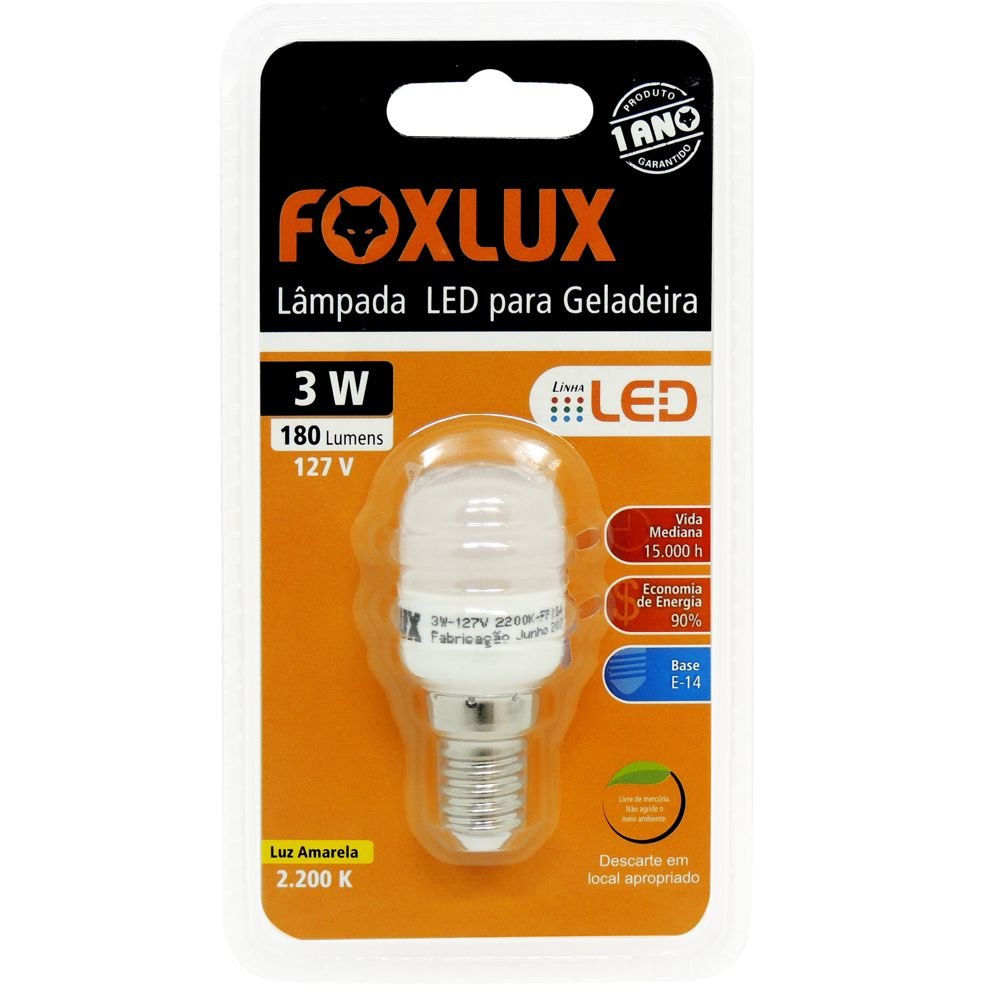 lampada led p geladeira 3w127v e14