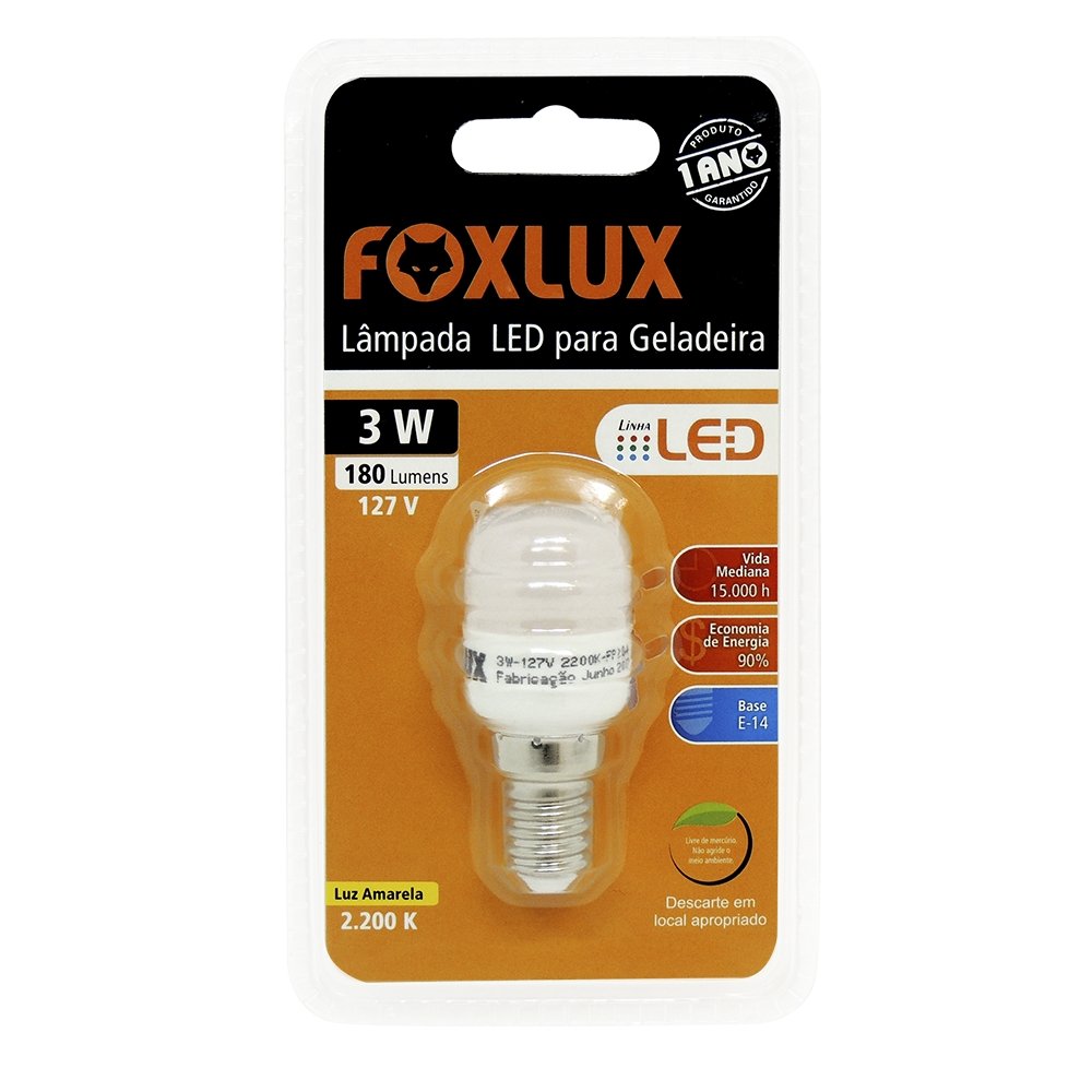 lampada led p geladeira 3w127v e14