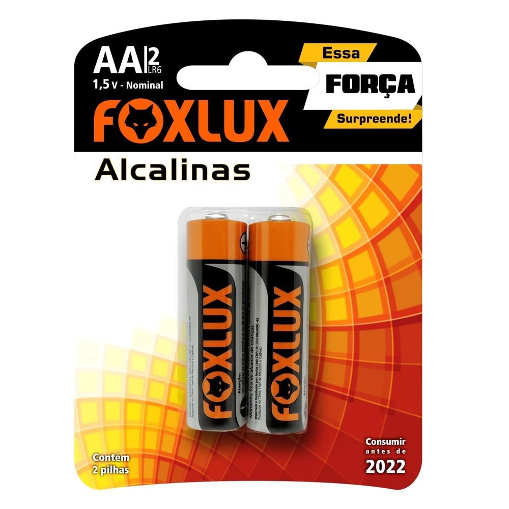 Pilha Alcalina Pequena Aa Blister C2 Unidades Foxlux