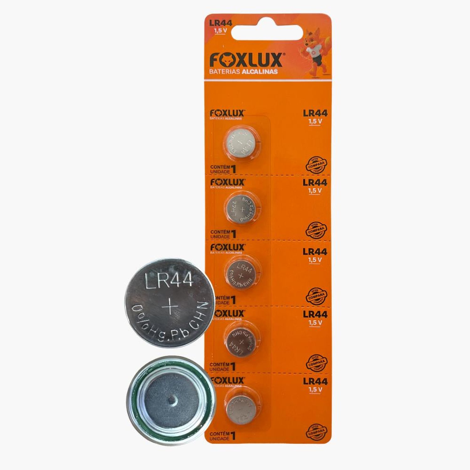 Pilha Bateria Moeda 1,5V Lr44 Alcalina Kit Com 5