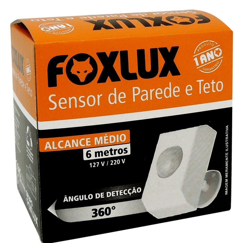 Sensor Presença Parede Bivolt Teto Foxlux