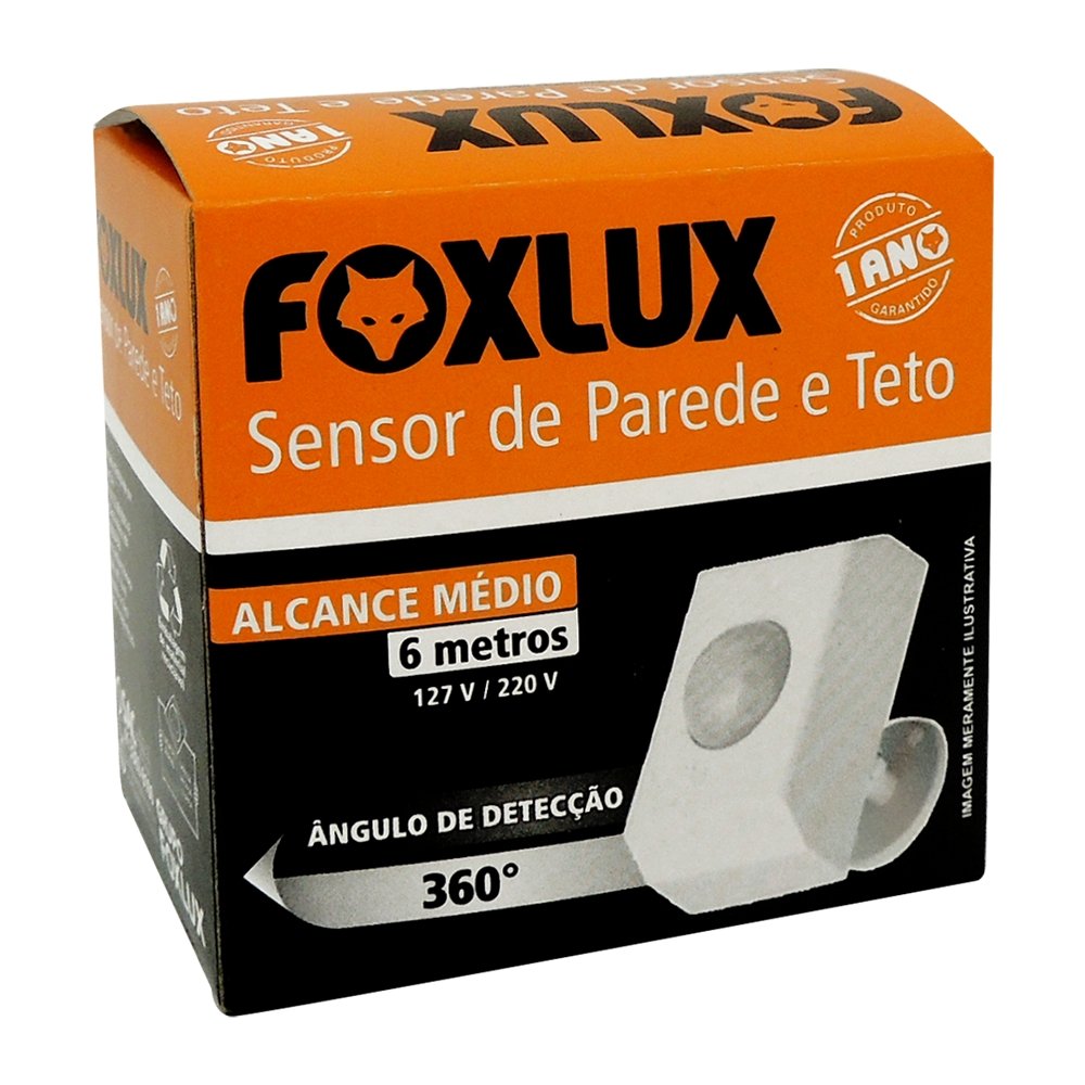 Sensor Presença Parede Bivolt Teto Foxlux