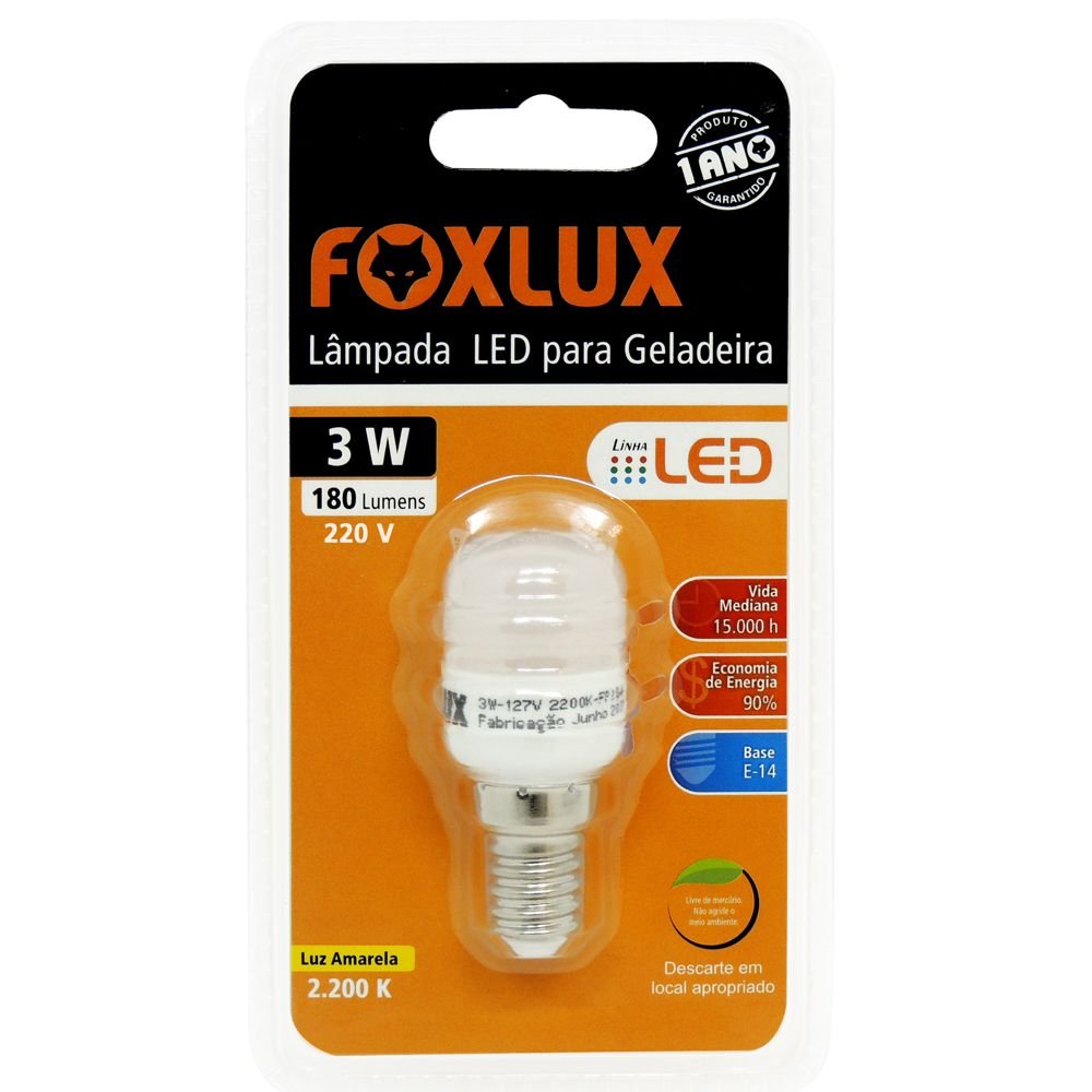 lampada led p geladeira 3w220v e14
