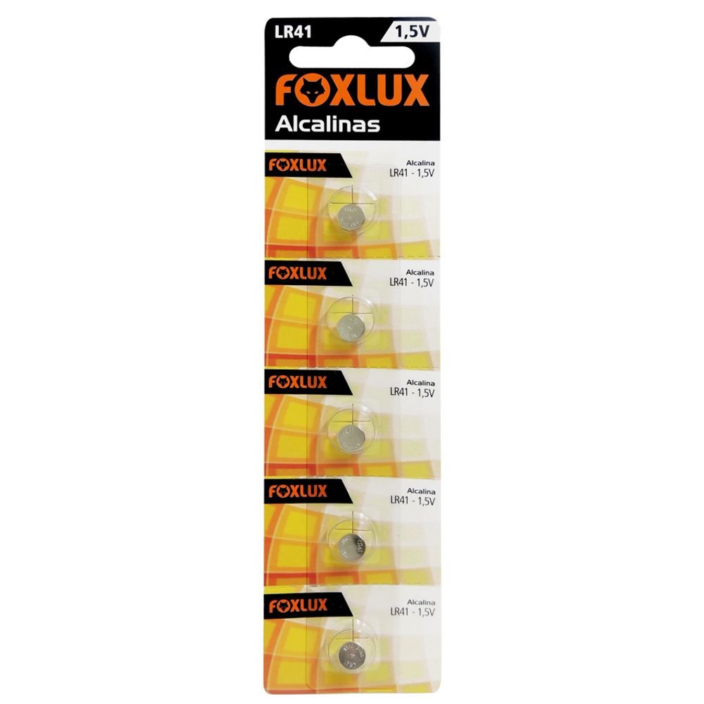 Bateria Botão Foxlux Alcalina Lr41 1,5V C5