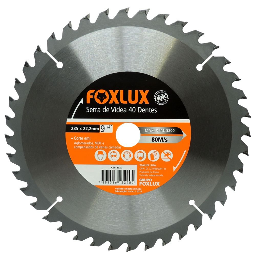 serra videa 9 14 40 dentes 235x22,2mm