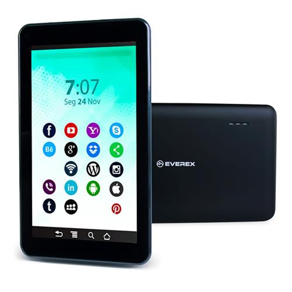 Tablet Quad Core A33, Tela 7", 512MB , 8GB, Bluetooth, Android 4.4 - Preto - Everex