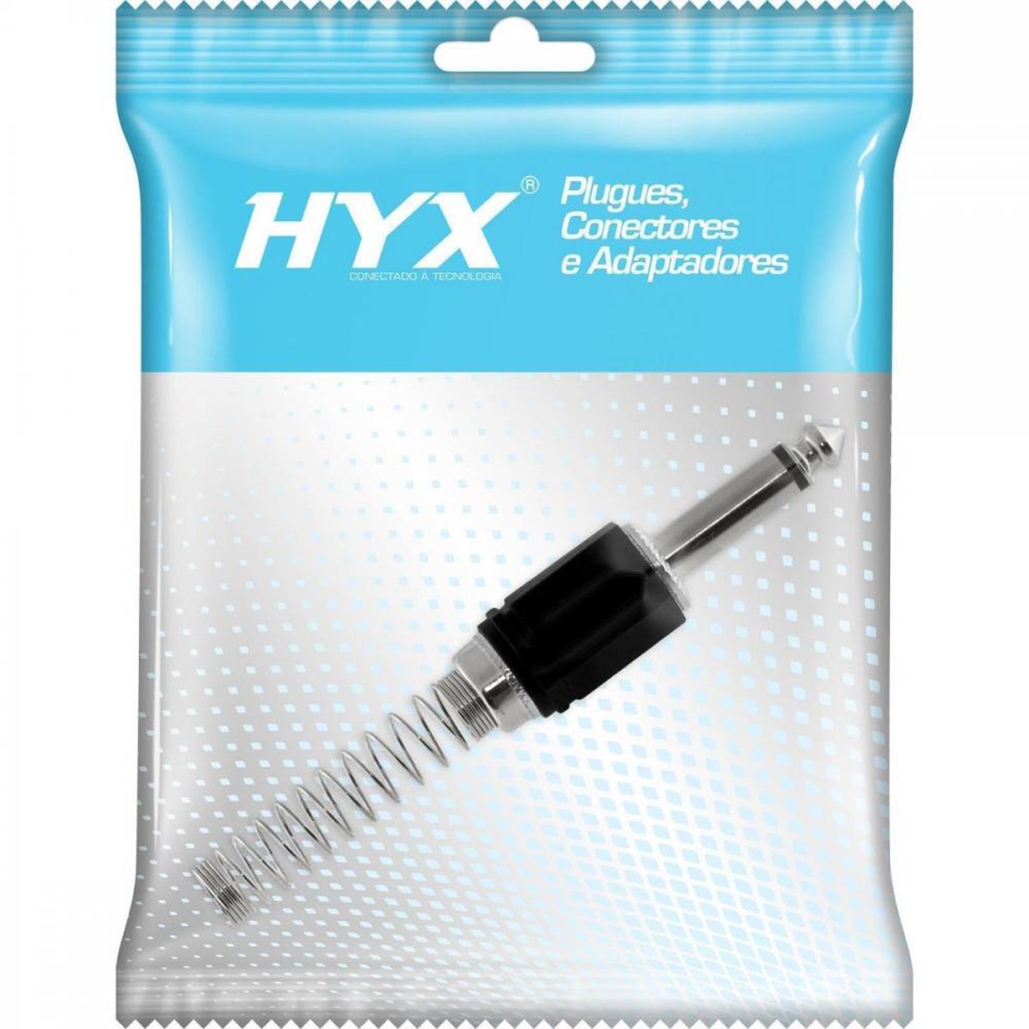 Conector P10 Macho Mono Liga de Zinco HJ019M Preto HYX Un.Venda: PC/1