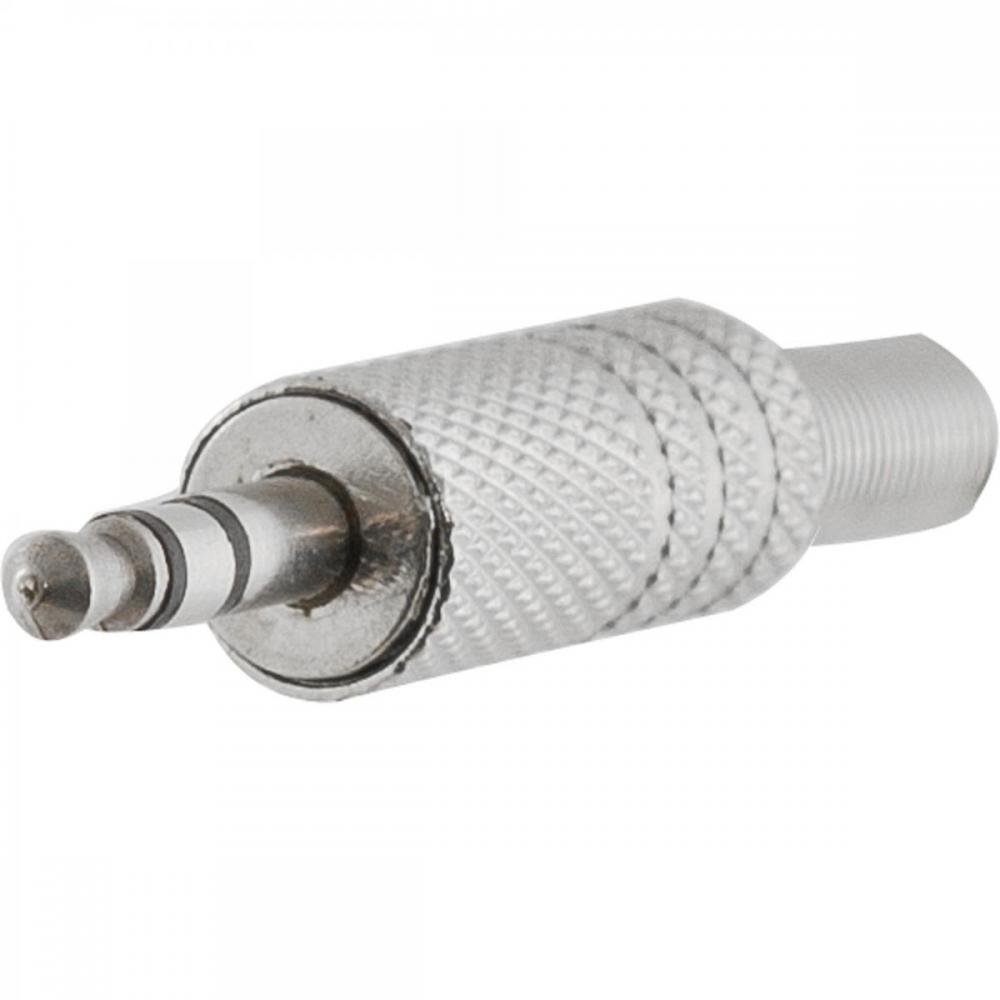 Conector P2 Estéreo Niquelado HJ037S Prata HYX Un.Venda: MVA/2