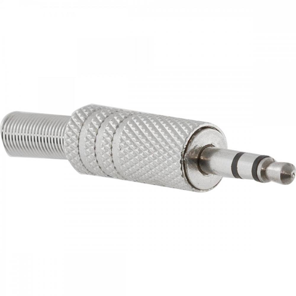 Conector P2 Estéreo Niquelado HJ037S Prata HYX Un.Venda: MVA/2