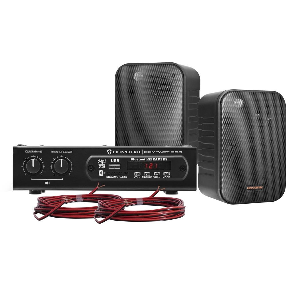 Kit Som Ambiente 200w Musical Ambience 2000 Preto Hayonik