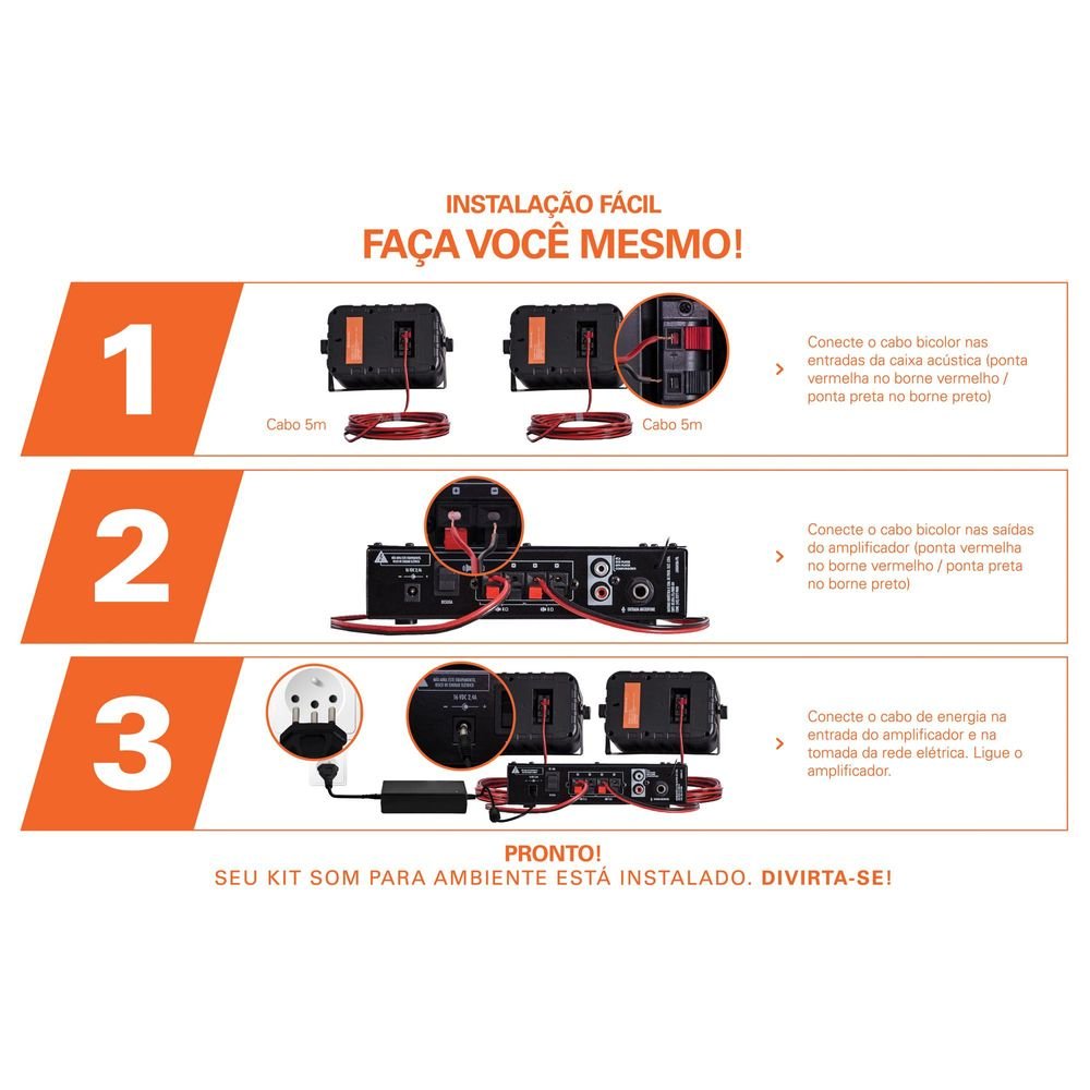 Kit Som Ambiente 200w Musical Ambience 2000 Preto Hayonik