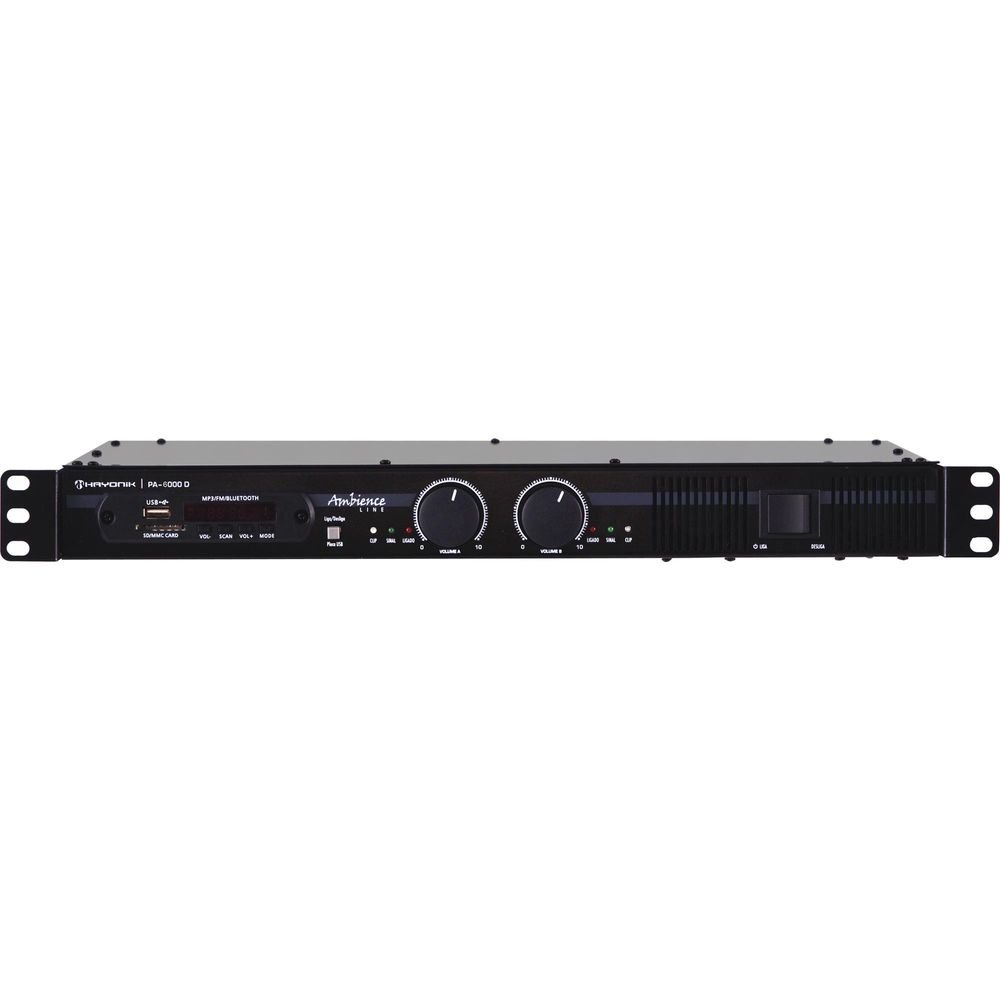 Amplificador 70V Para Som Ambiente 600W RMS Ambience Line PA-6000D Hayonik