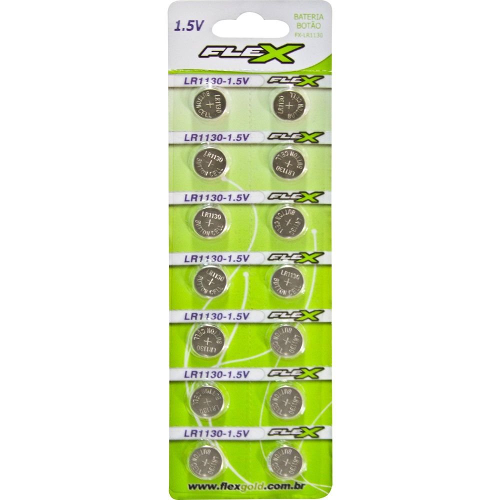 Pilha Moeda 1,5v Fxlr1130 Flex - Cartela com 14 Pilhas