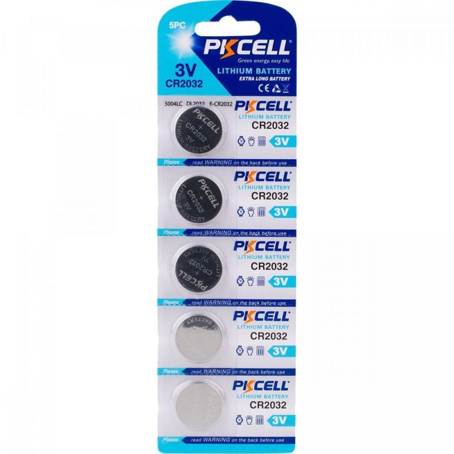 Pilha Moeda Cr2032 Lithium Genérico - Cartela com 5 pilhas