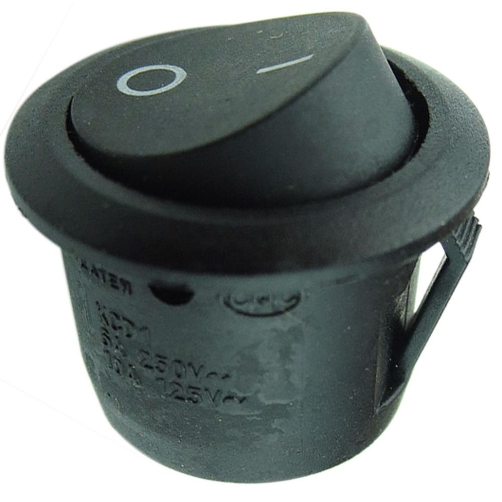 Chave Gangorra Redonda 6a/250vac 2 Terminais On/Off Chvs0009 Preta Storm