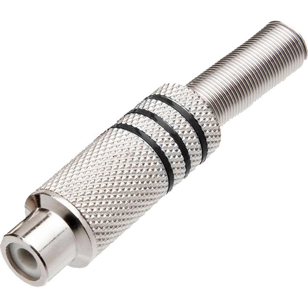 Plug RCA Fêmea Niquelado com Mola JCRC0004 Preto STORM Un.Venda: DEZ/10
