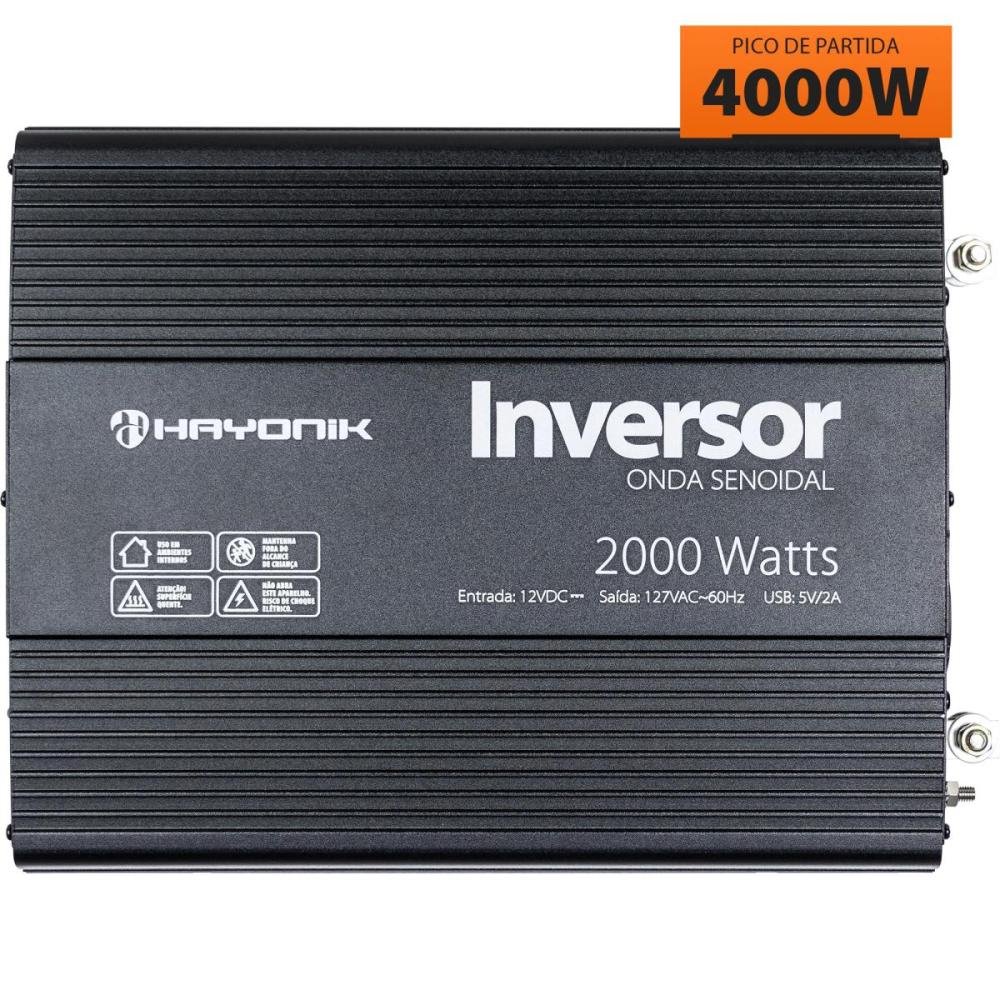 Inversor Automotivo Hayonik Pw21-2 Onda Senoidal 2000W 12Vdc 127V