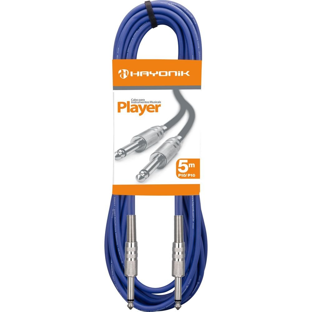 Cabo para Instrumentos P10 X P10 5 metros PLAYER Azul HAYONIK