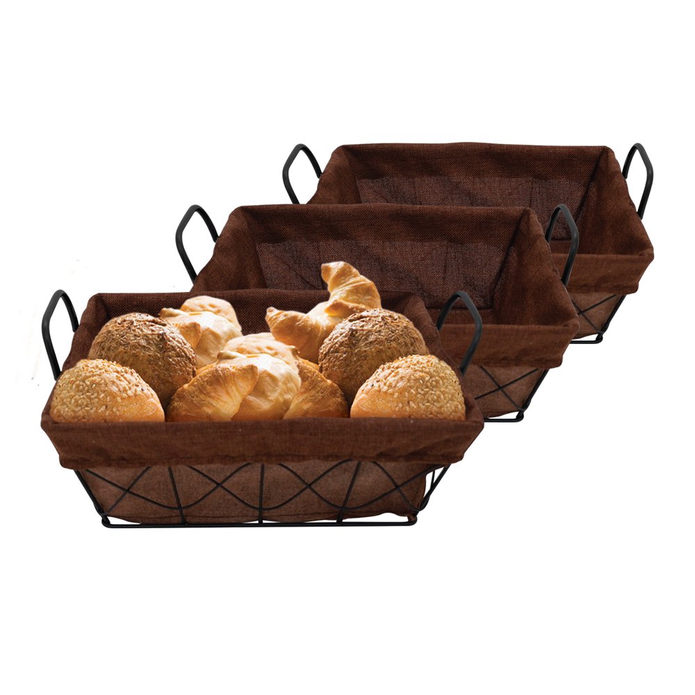 Cesta Ferro Com Tecido Retangular 32cm