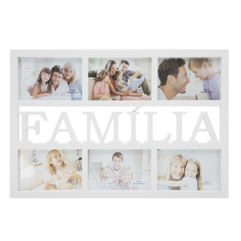 Porta Retrato Parede 6 Formatos 10X15 Familia