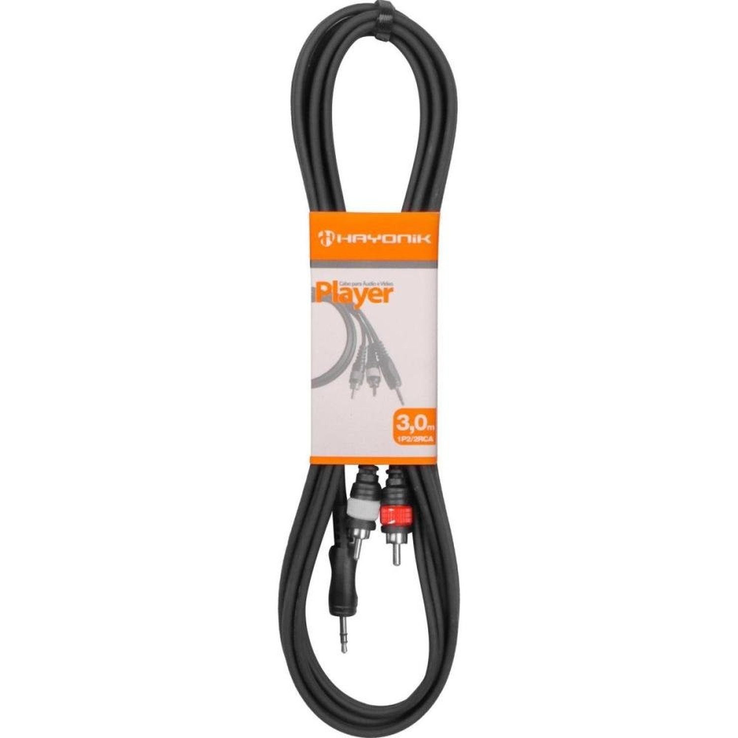 Cabo De Áudio Hayonik Linha Player P2 X 2 Rca 3M Preto Un.Venda: Pc/1