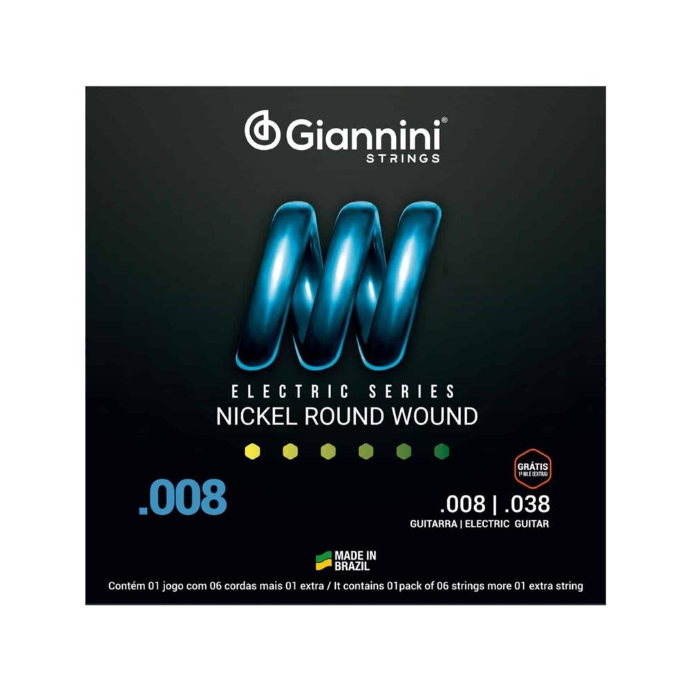 Encordoamento Giannini P/Guitarra Niquel 0.008 Geegst.8