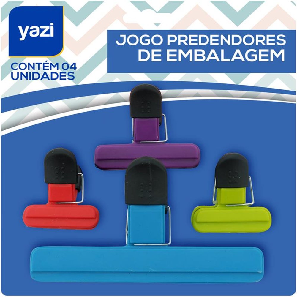 Jogo De Prendedores De Embalagem - Embalagem Contendo 4 Unidades