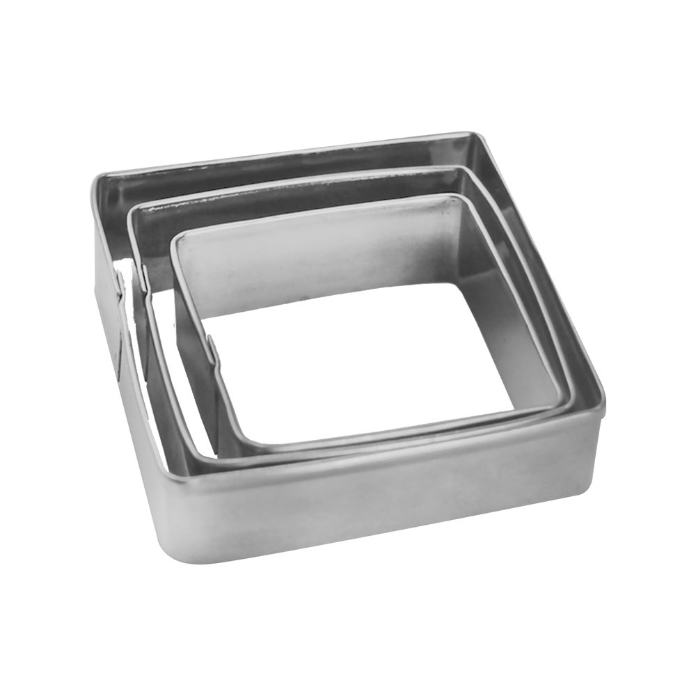 Cortador Inox Quadrado - Embalagem Contendo 3 Unidades
