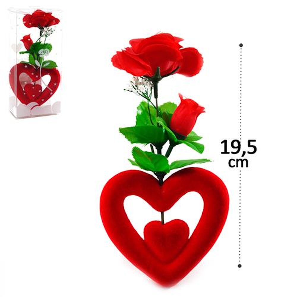 Enfeite Flor Artificial Coracao