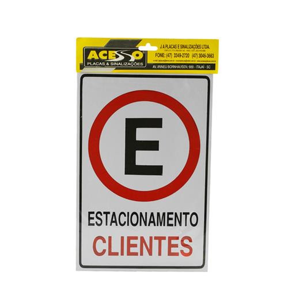 Placa De Sinalizacao Estacionamento De Clientes