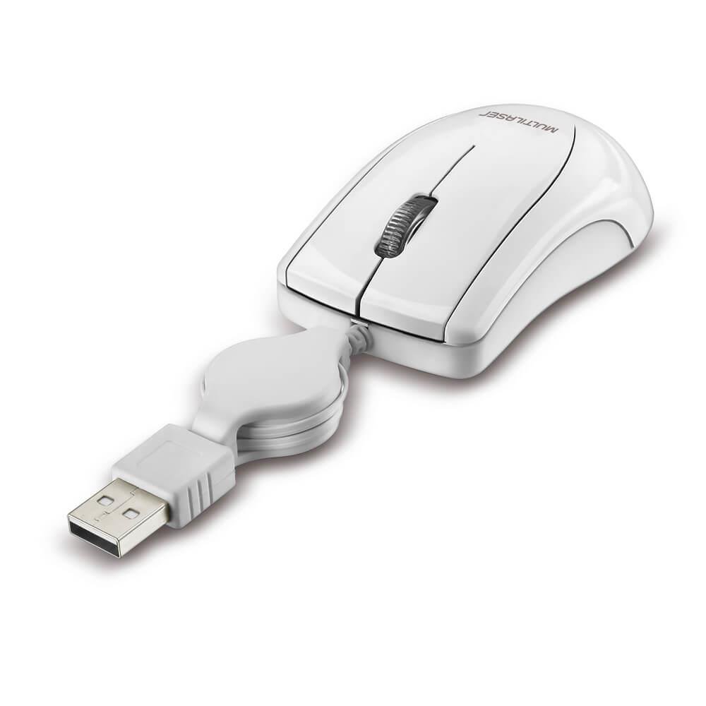 Mouse Multilaser Retrátil Mini Piano Ice Usb - MO162