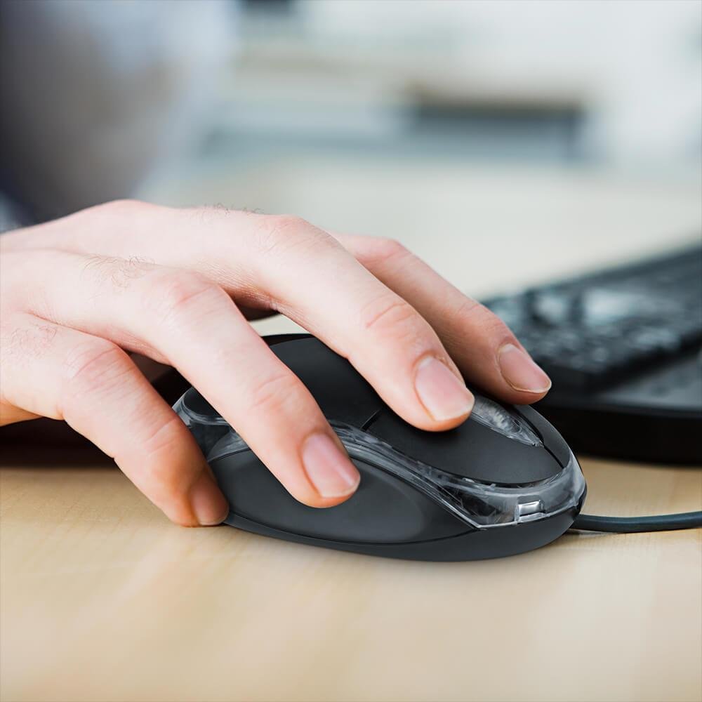 Mouse Multilaser Classic Com Fio Preto Usb - MO007