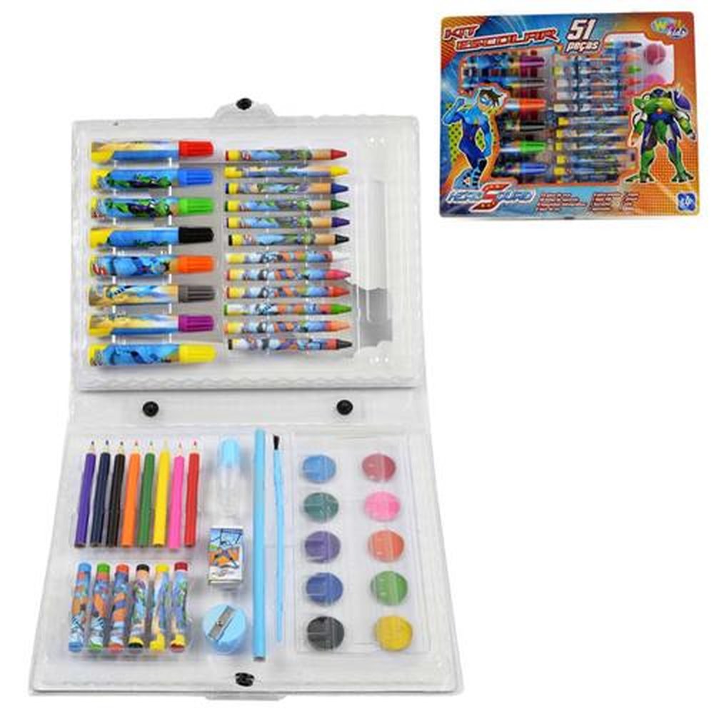 Kit Escolar 51 Peças Hero Squad
