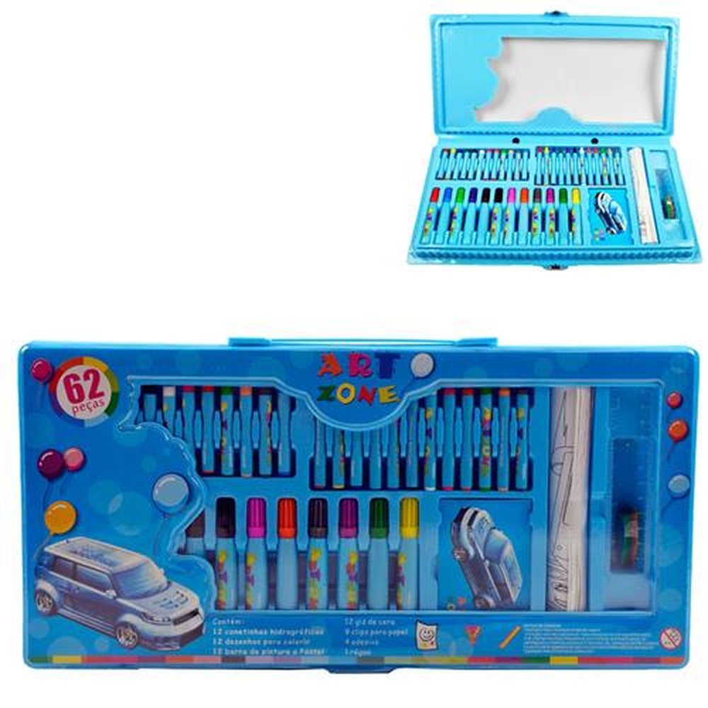 Kit Escolar 62 Peças Boy Art Zone