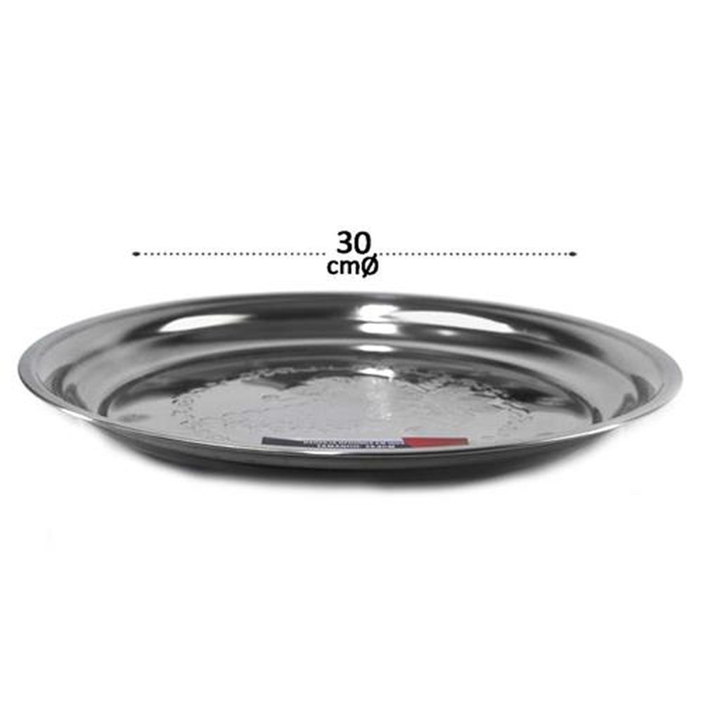 Bandeja Redonda Em Inox 30Cm