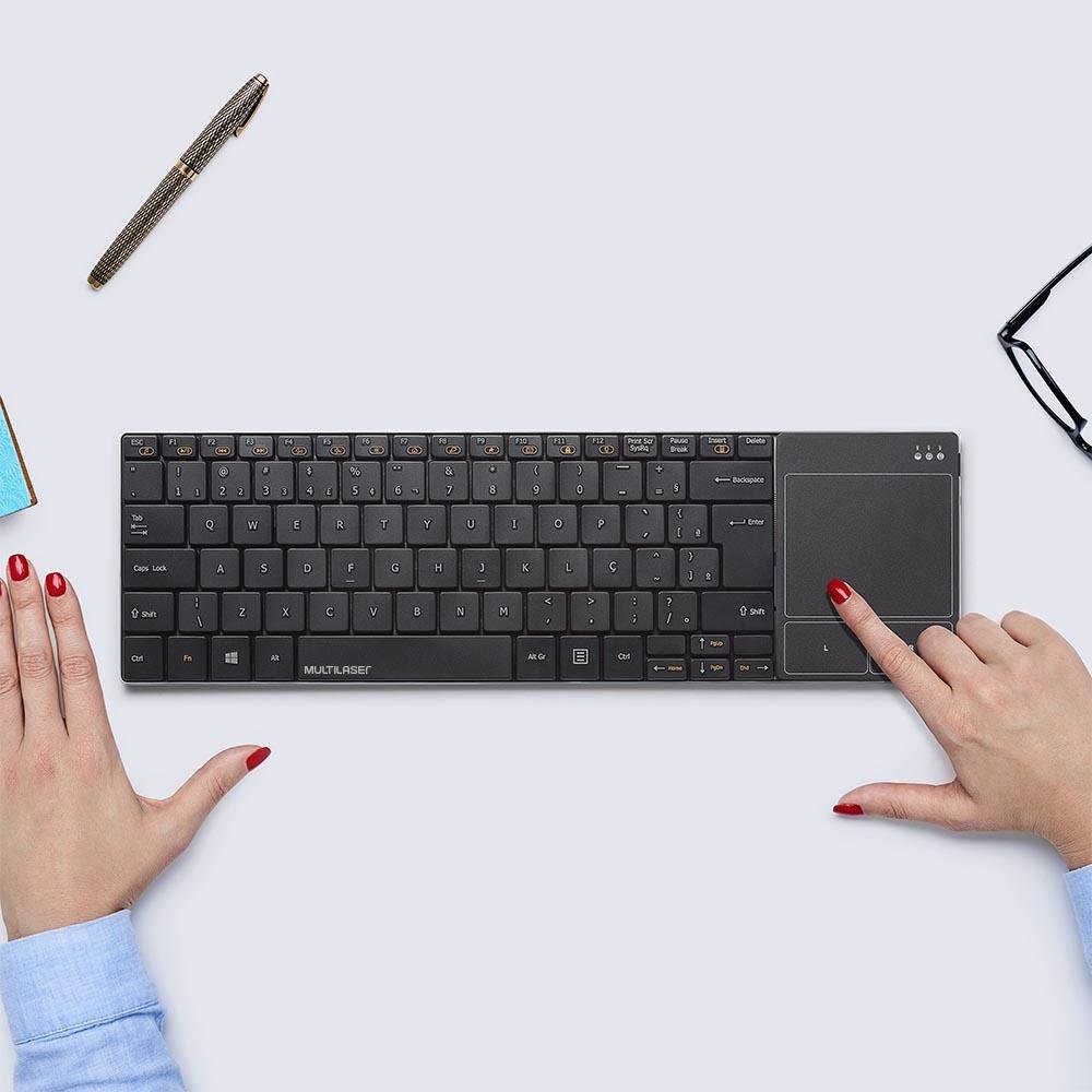 Teclado Multilaser Para Smart Tv Sem Fio Com Touch Pad - TC219