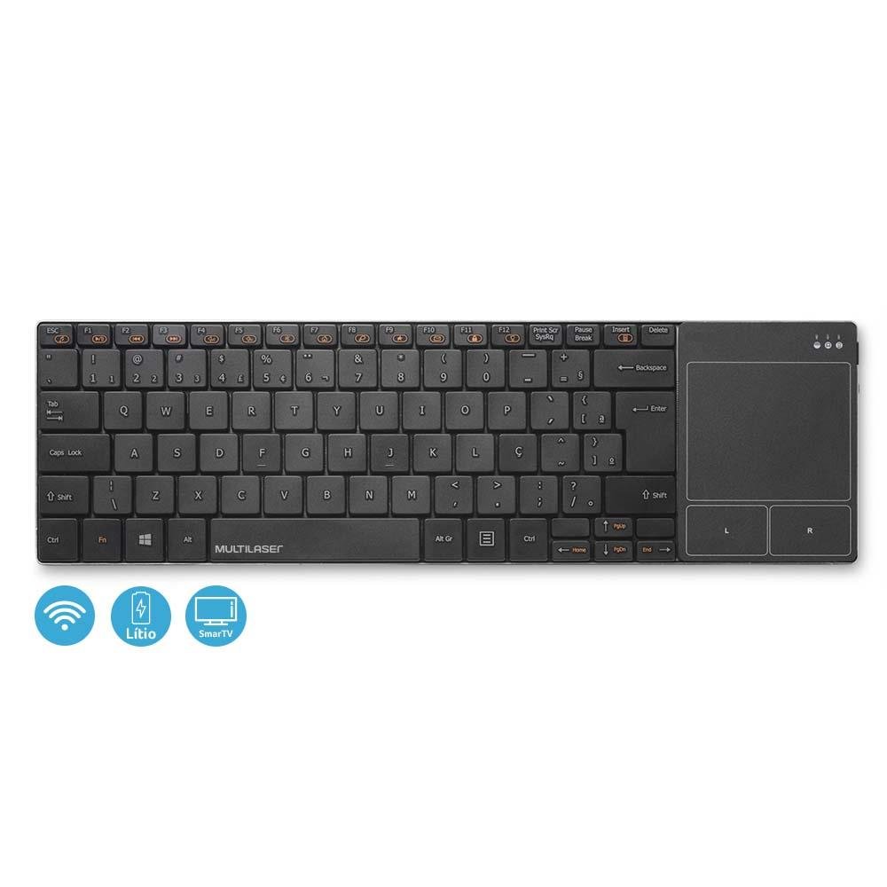 Teclado Multilaser Para Smart Tv Sem Fio Com Touch Pad - TC219