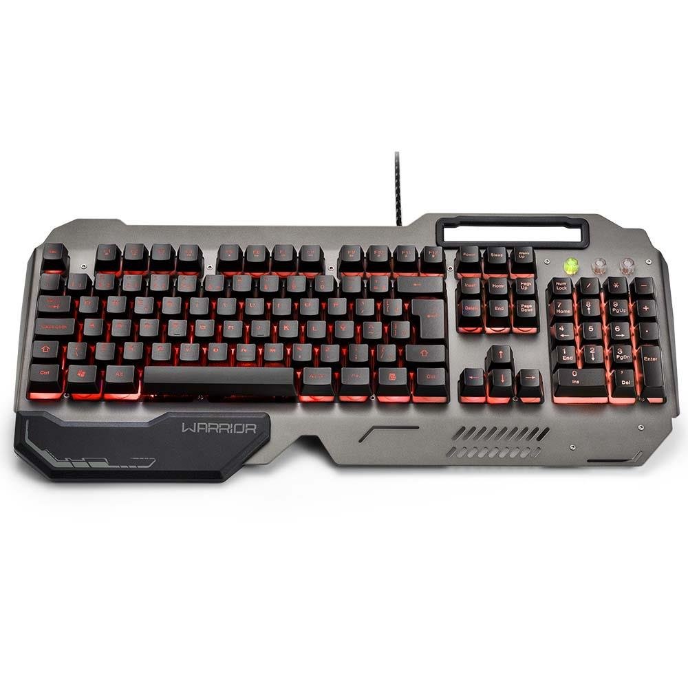 Teclado Gamer Warrior Ragnar Superficie Metal LED - TC222