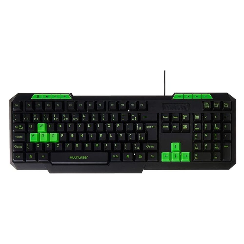 Teclado Gamer Multimídia Slim Verde Multilaser - Tc243