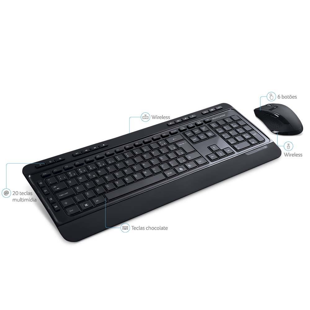 Teclado e Mouse Multilaser Super Multimídia USB - TC215