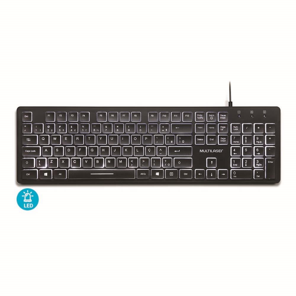 Teclado Multilaser Iluminado Office - TC218