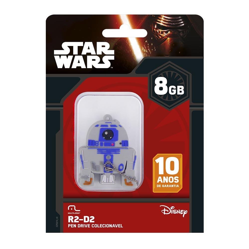 Pen Drive R2D2 8GB USB Leitura 10MB/s e Gravação 3MB/s Multilaser - PD036