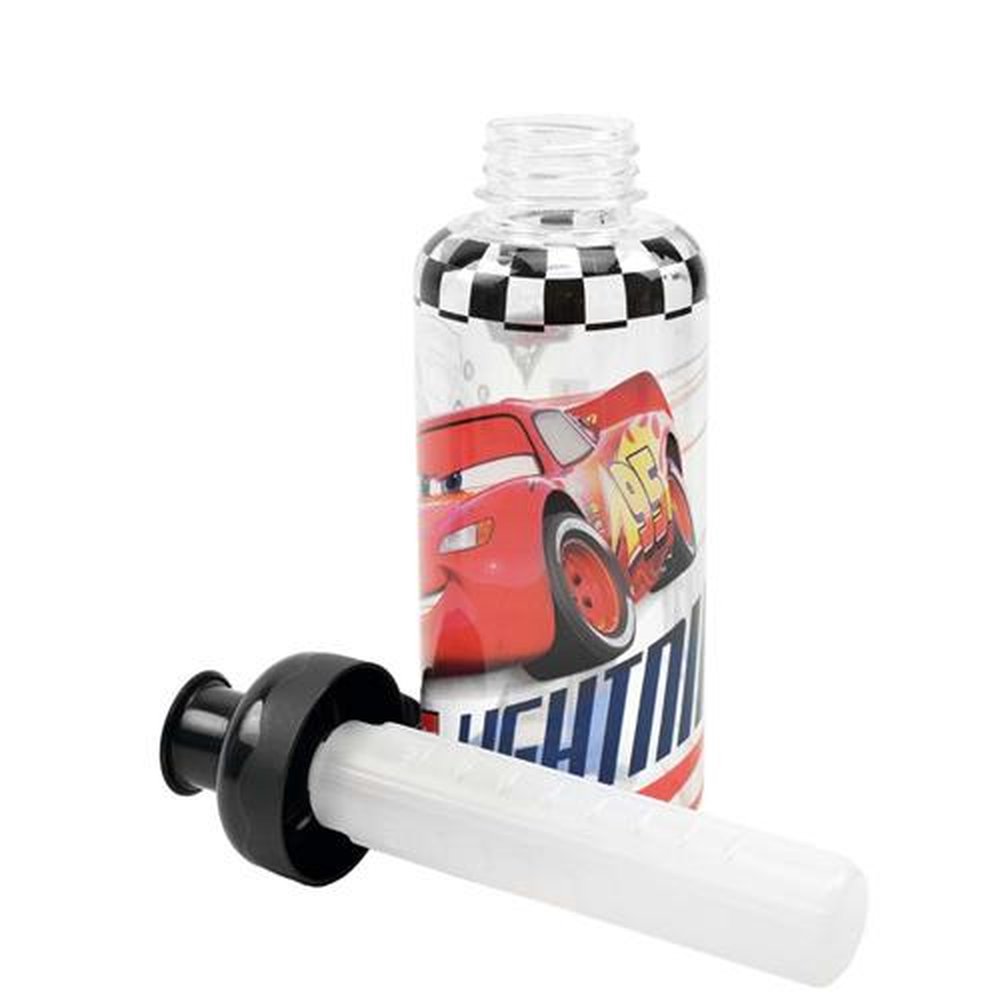 Garrafa De Plástico 550Ml Carros Pixar Com Tubo G